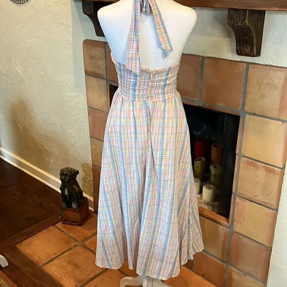 Majorelle Florian Midi Dress in Pastel Plaid, M! - Picture 5 of 13